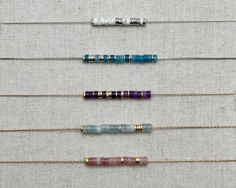 Custom Morse Code Heishi Bead Necklace, Choose Your Own Secret Message, Dainty Necklace, Morse Code Jewelry Gift