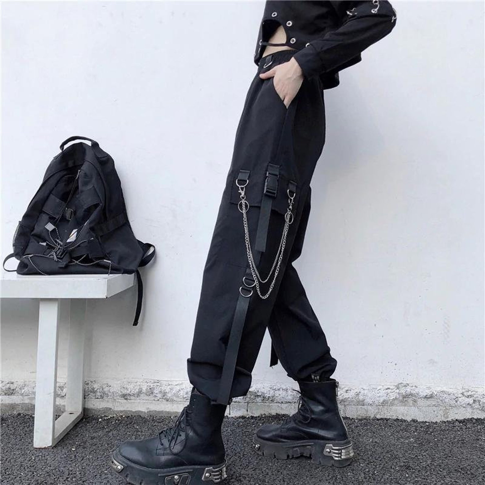 baggy pants with chain