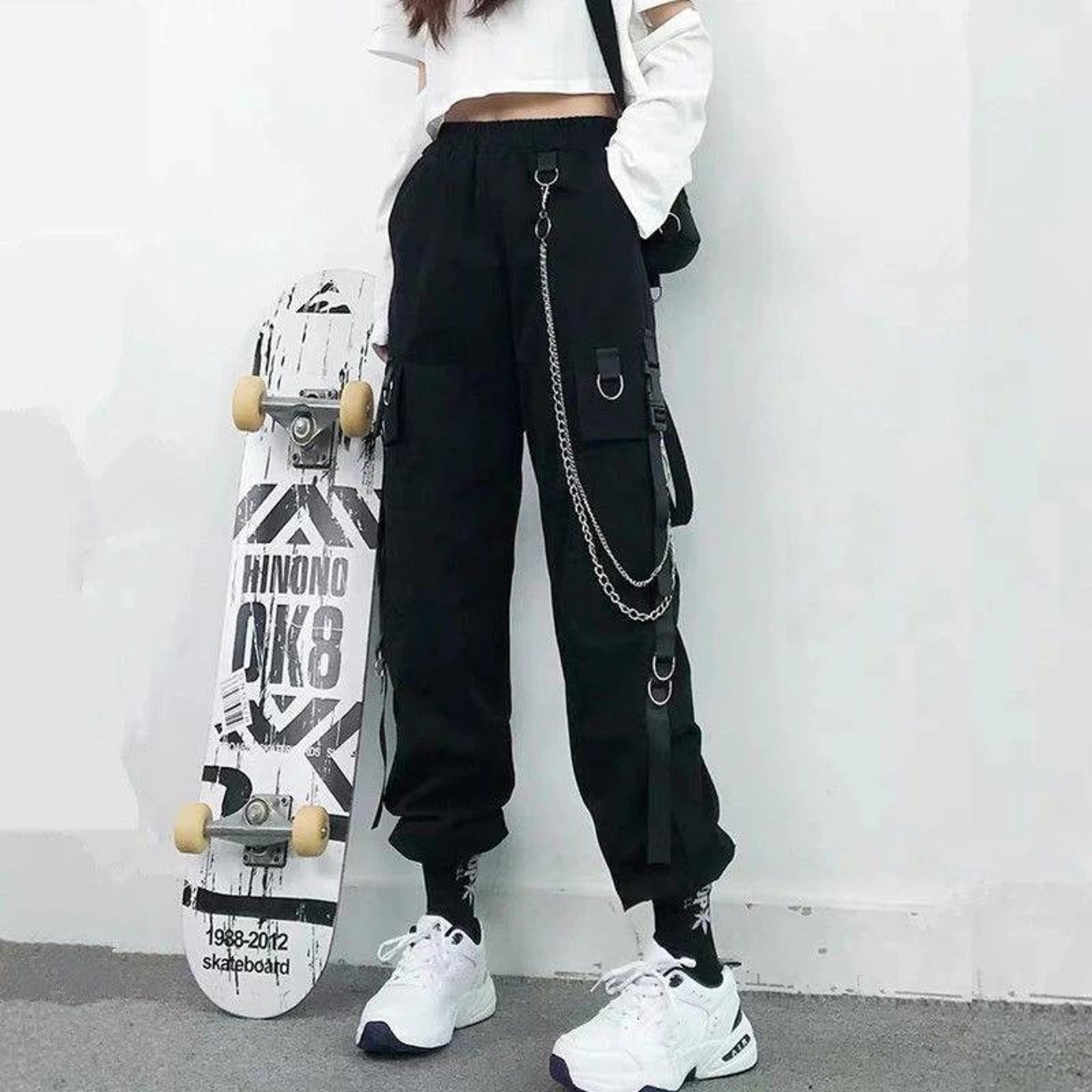 black baggy pants with chains