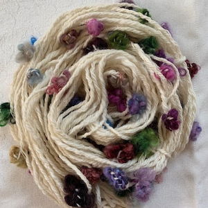 Handspun Flower Art Yarn with Locks