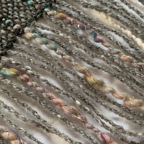 Handspun handwoven Black scarf, with shops Art Yarn and sparkle, lightweight