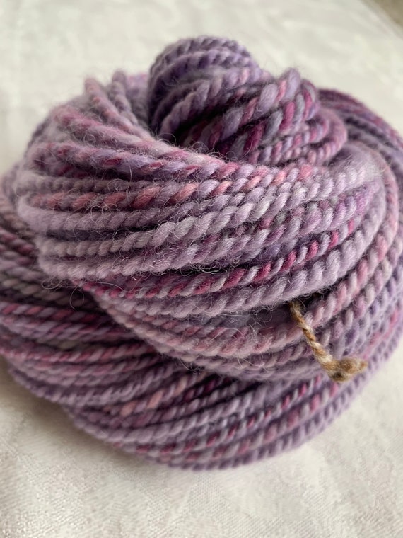 Handspun Yarn 100% BFL -  2 Ply- Purple