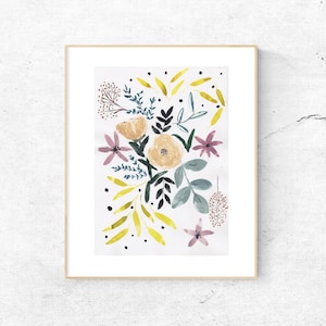 Floral Water Colour Artwork Hand Painting, Artwork for Home Decor