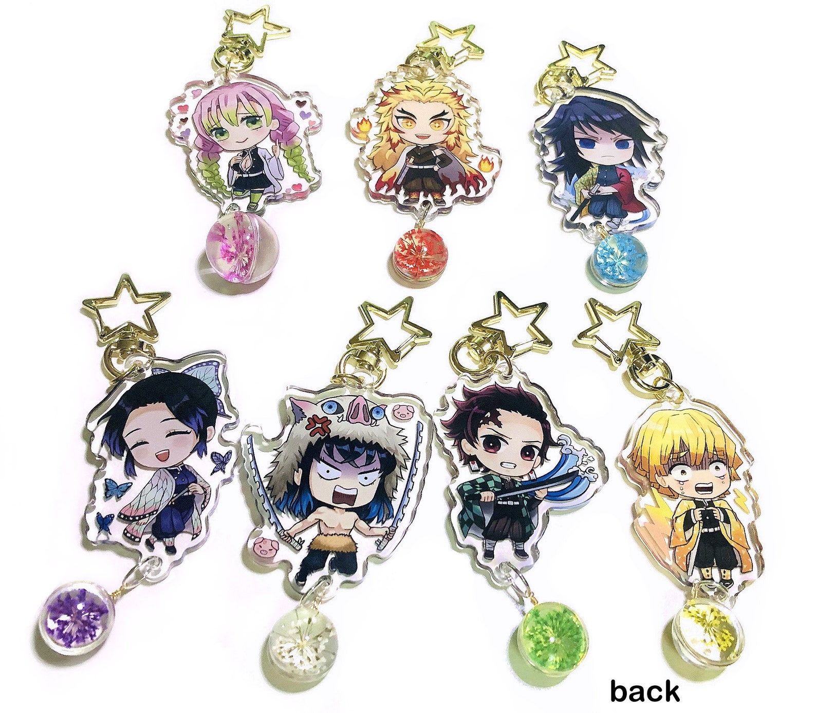 Demon Slayer Charms Keychains Etsy