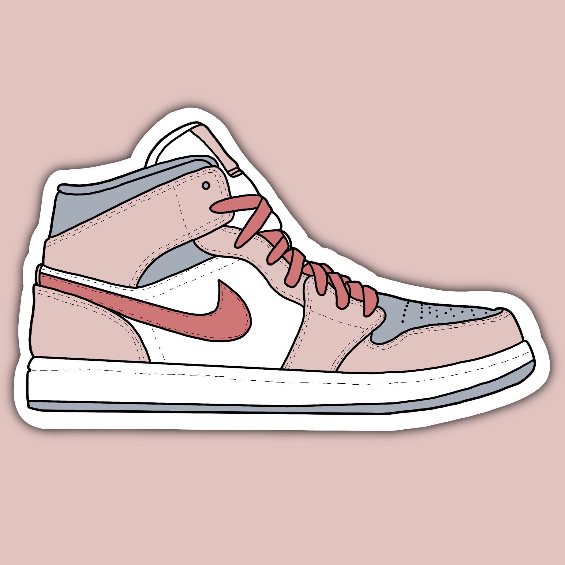 Pastel Air Jordan 1 Sticker Etsy
