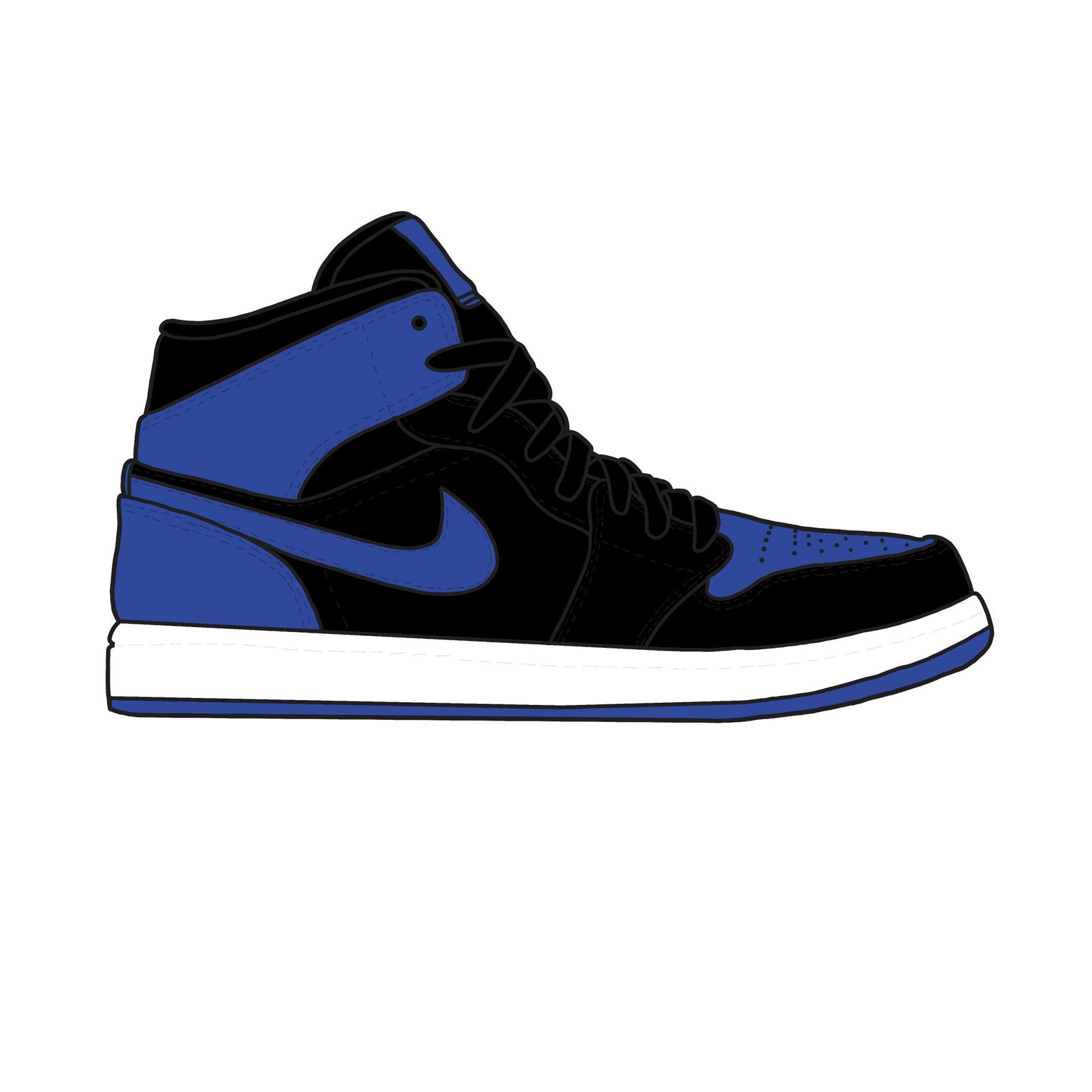 Blue/black Air Jordan 1 Sticker - Etsy