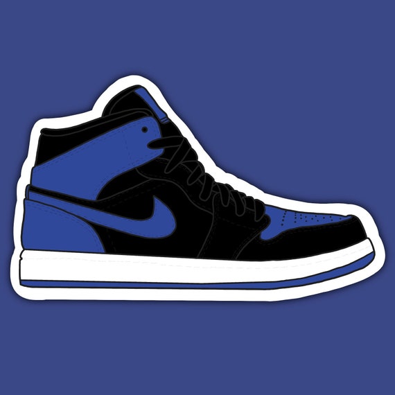 Blauw/Zwarte Lucht Jordan 1 Sticker - Etsy Nederland
