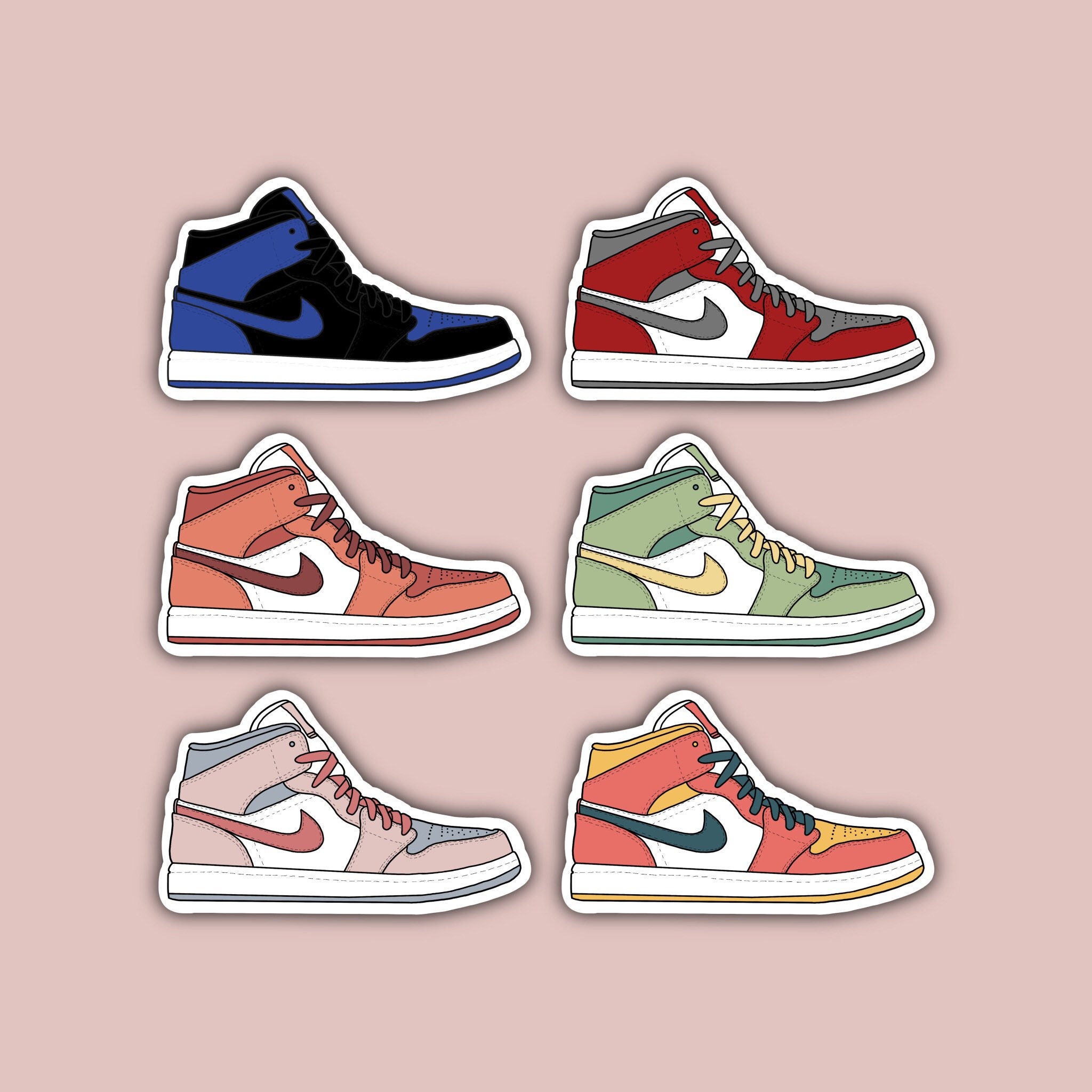 Air Jordan 1 Sticker Pack Etsy