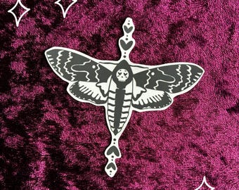 Death moth sticker, Matte sticker, Laptop Sticker, Accessories, Stationery, Kindle Sticker, cute sticker, moth