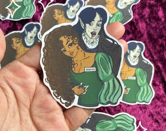 Vampire Romance Sticker: Matte Hand-Drawn Monster Love