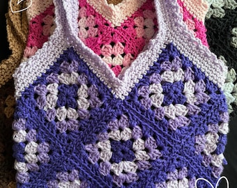 Bolso de mano cuadrado de ganchillo hecho a mano: Monedero acrílico colorido