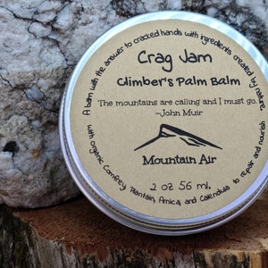 Crag Jam Climber's Palm Balm, Organic, Repair, Weight Lifting, Gardening, Moisture, Sustainable, Bridesmaid, Groomsmen, Wedding, Handmade