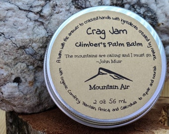 Crag Jam Climber&#39;s Palm Balm, Organic, Repair, Weight Lifting, Gardening, Moisture, Sustainable, Bridesmaid, Groomsmen, Wedding, Handmade