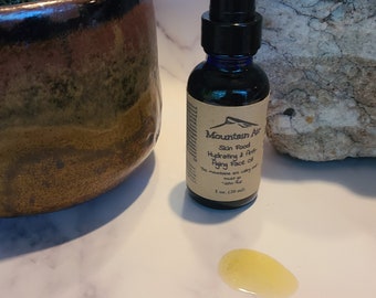 Organic Skin Food, Sustainable, Face Oil, Sensitive, Serum, Nourishing, Moisturizing, Squalene, CoQ10, Gift, Mom, Wife, Handmade, Vegan