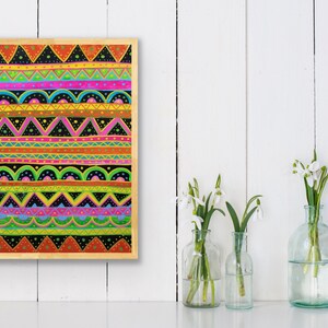 Mexican Pattern, Colorful Boho Wall Art, Mexican Wall Art Print ...