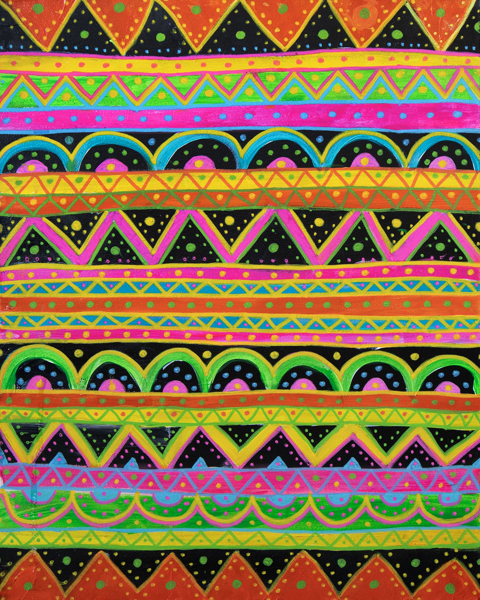 Mexican pattern colorful boho wall art mexican wall art print