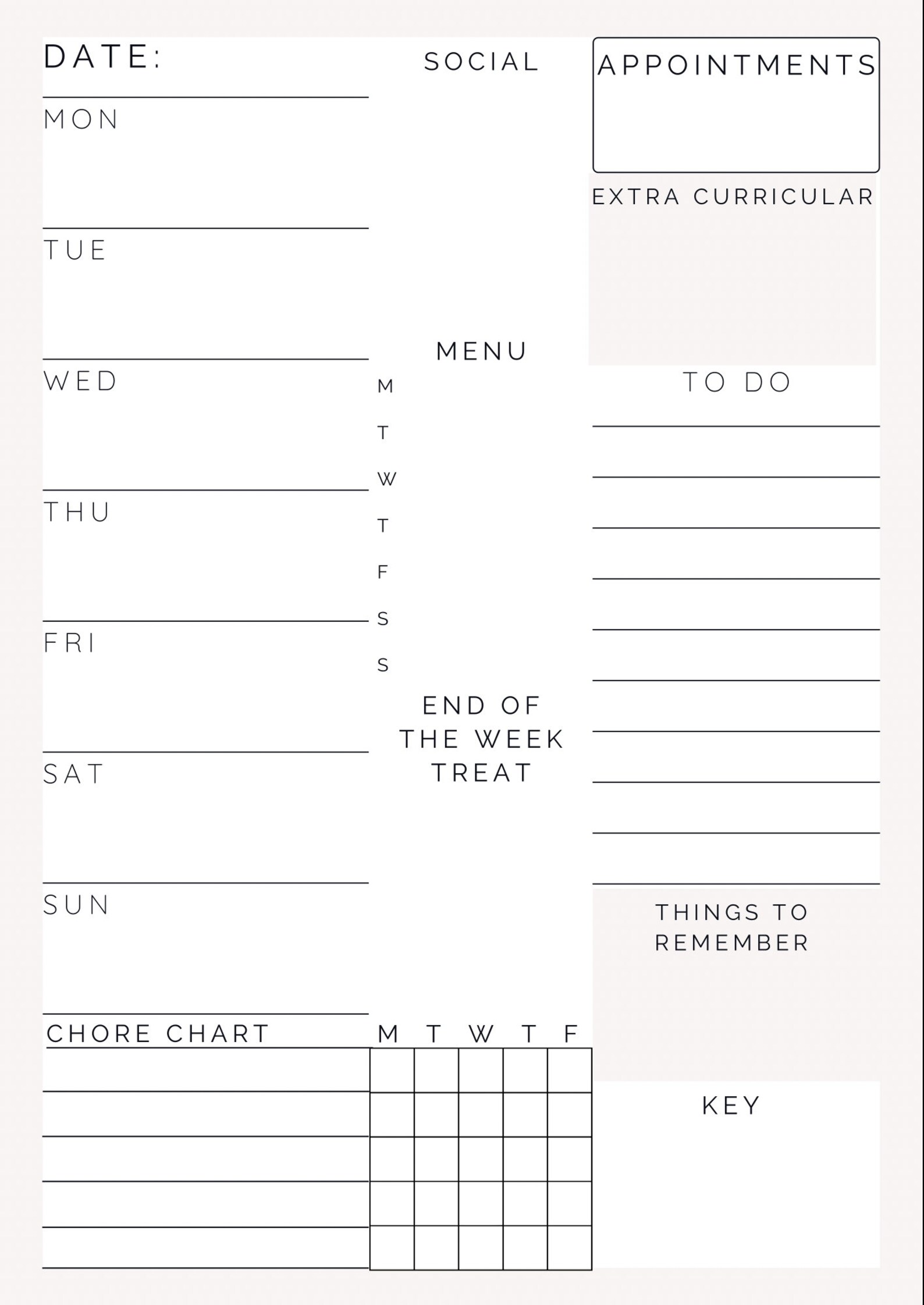 Printable Weekly Family Planner Download | Etsy