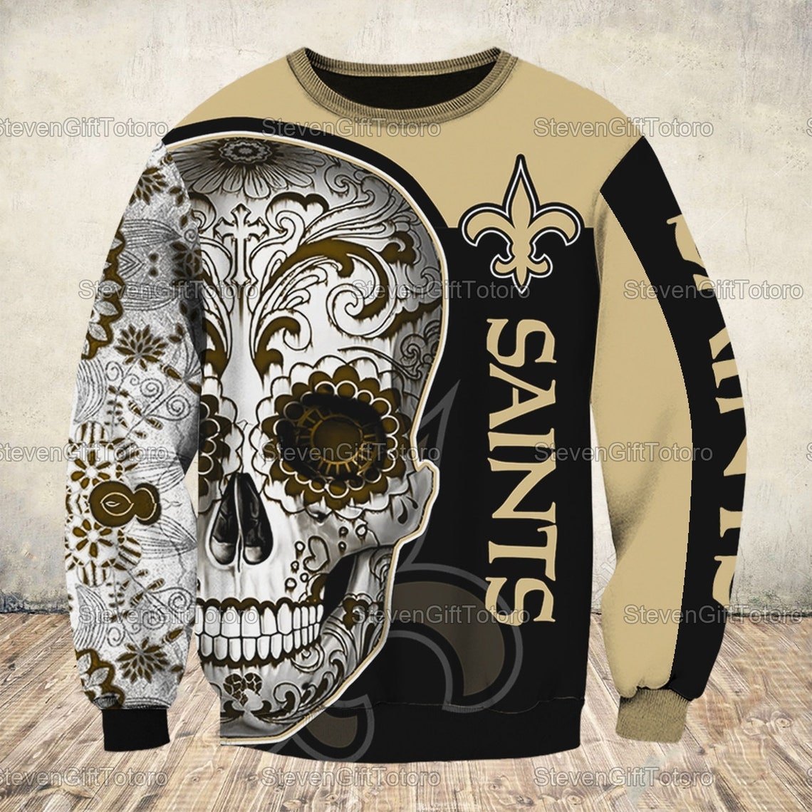 Sugar Skull New Orleans Saints Hoodie/Zip/Sweashirt/Tshirt | Etsy