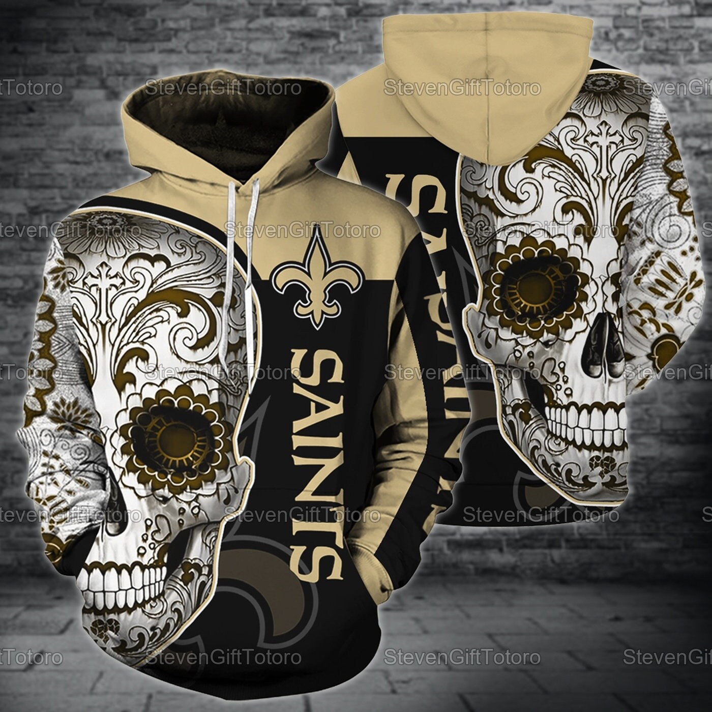 Sugar Skull New Orleans Saints Hoodie/Zip/Sweashirt/Tshirt | Etsy