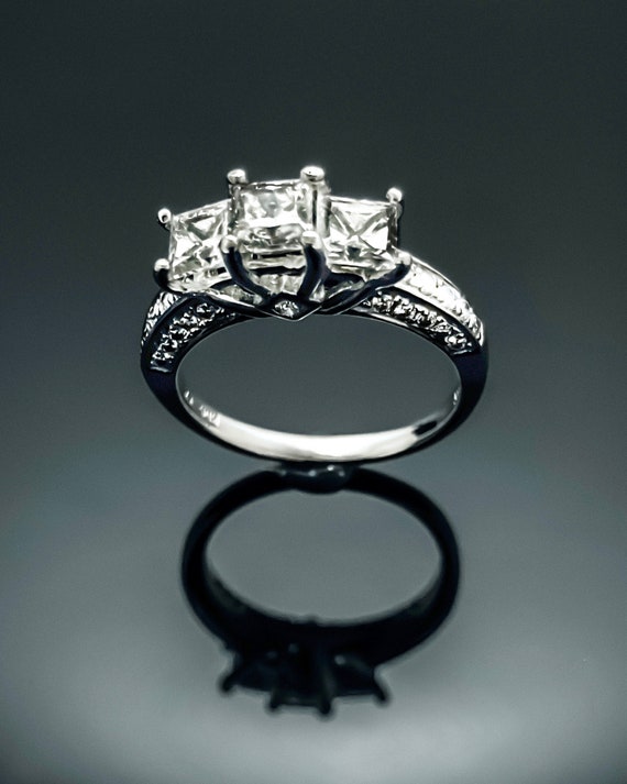Diamond Ring,14K White Gold Diamond Ring,Engagemen