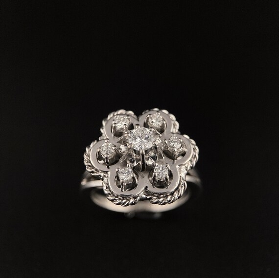 Genuine Diamond Ring,18K White Gold Ring,Engagemen