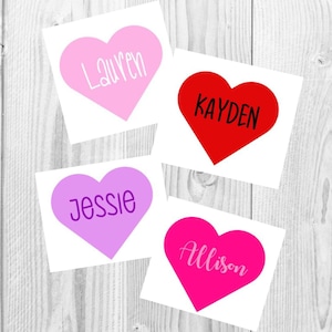 Personalized Heart Decal with Name | Valentine's Decal | Heart Name Decal | Heart Sticker | Name Decal | Valentine's Day Kids Decal | Vday