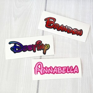 Mouse Font Double Layer Name Decal | Two Toned Name Decal | Word Decal | Name Sticker | Name Label | Double Color Name Decal