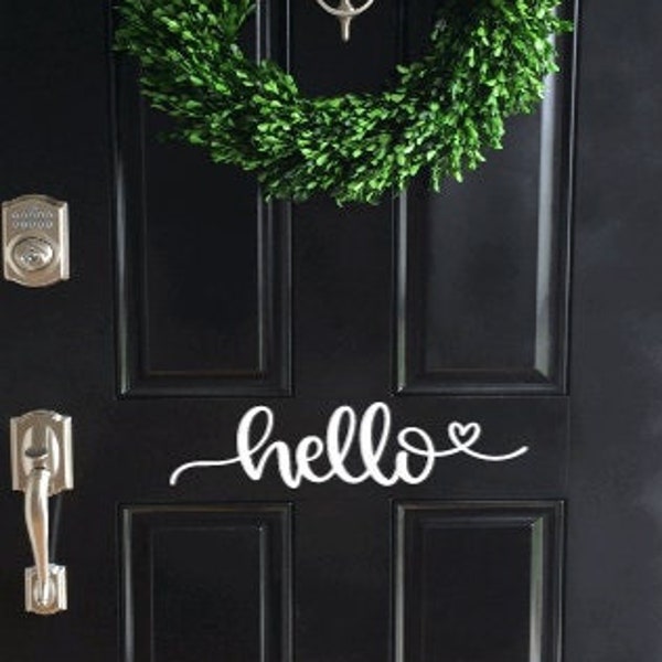Hello Door Decal | Entry Door Decal | Hello Sticker | Door Decal | Front Door Sticker | Hello Door Sign | Door Sign Decal Hello Label