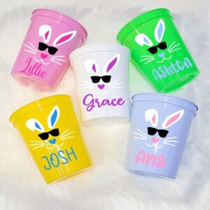 Personalized Hip Easter Bunny Party Cups | Kids Easter Cup | Kids Easter Gift | Easter Party Flavors | Easter Cups | Easter Bunny Cups |