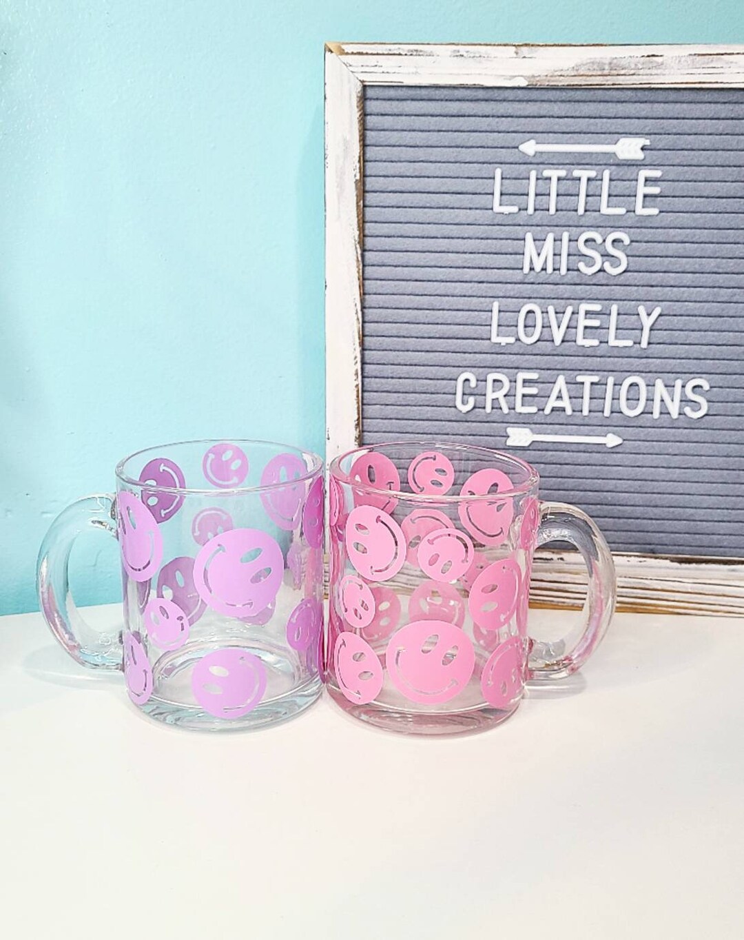 Smiley Faces Glass Coffee Mug Retro Smiley Face Iced Coffee - Etsy