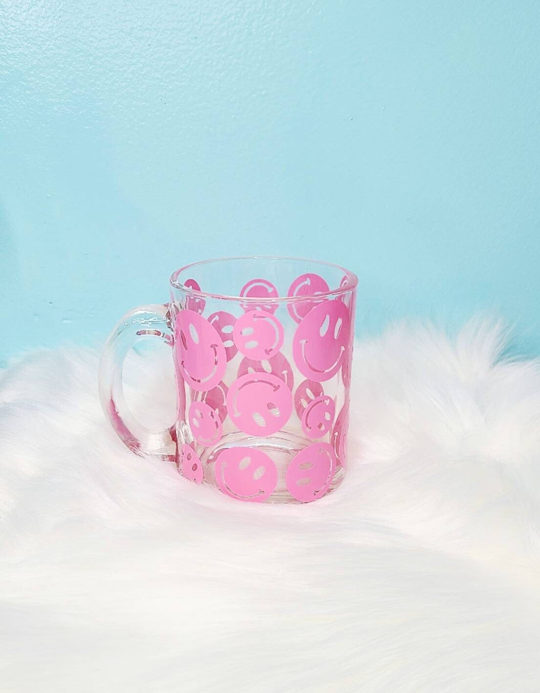 Smiley Faces Glass Coffee Mug Retro Smiley Face Iced Coffee - Etsy