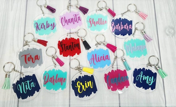 Personalized Name Vinyl Keychains Clear Keychains Vinyl Keychains