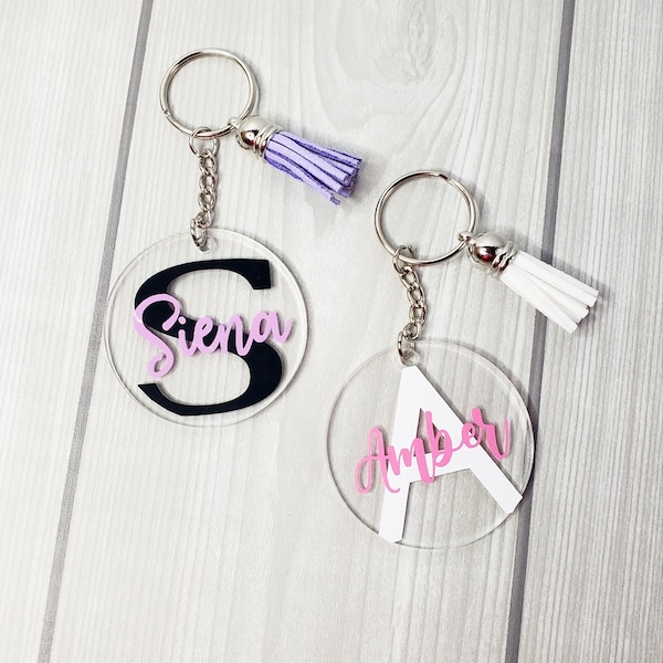 Personalized Name Vinyl Keychains || Clear Keychains || Vinyl Keychains || Vinyl Monograms || Monogram Keychains || Name Keychains || Vinyl