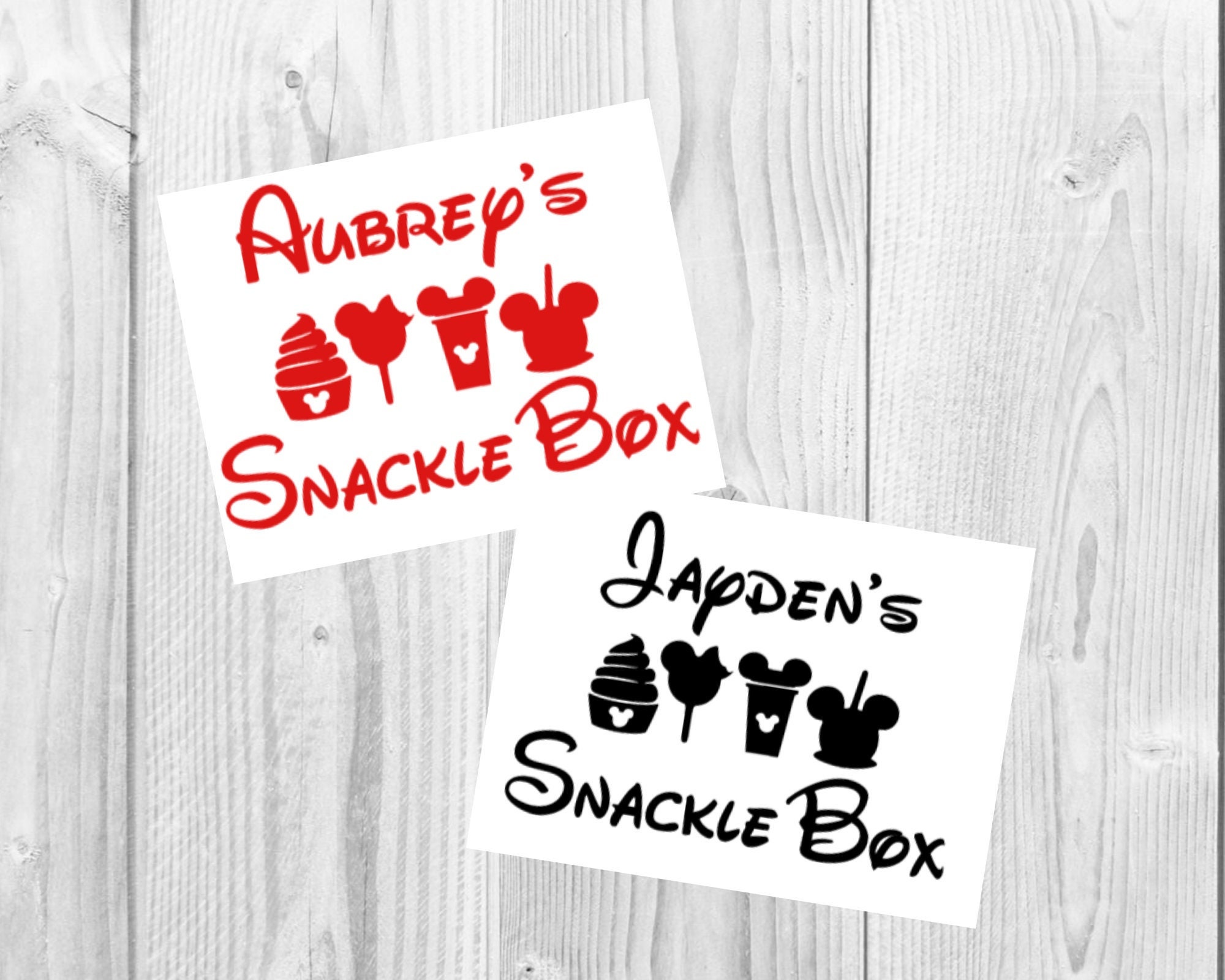 Personalized Snackle Box Decal Mouse Inspired Snack Box Decal Snack Kit  Decal Vacation Snack Box Snack Box Name Decal Name Tag 