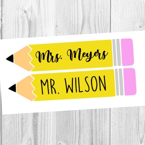 Personalized Teacher Pencil Decal | Teacher Appreciation Gifts | Teacher Decals | Teacher Name Decal | Pencil Sticker | Classroom Gifts