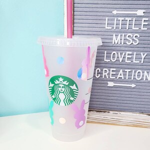 Easter Bunny Starbucks Cold Cup | Easter Cup | Easter Bunny Tumbler | Easter Peep Cup | Bunny Cup | Easter Gifts | Bunny Cup | Easter 2022