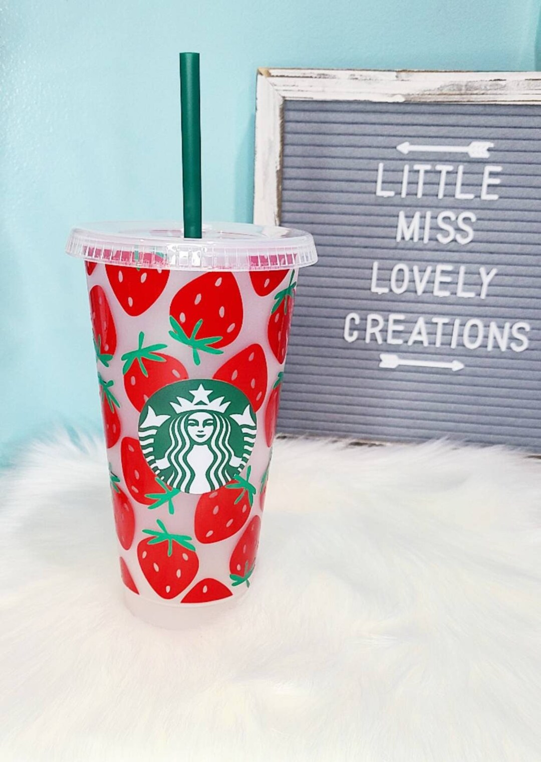 Strawberries Starbucks Cold Cup Spring Tumbler Etsy