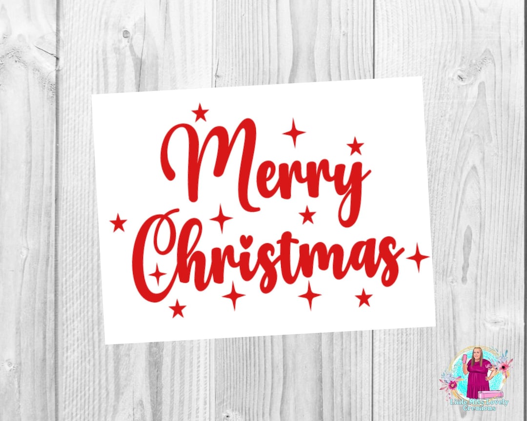 Merry Christmas Vinyl Decal Christmas Decal Merry Etsy