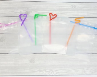 Blank Drink Pouches | Bulk Juice Pouches | Alcohol Drink Pouches | Reusable Drink Pouch | Adult Juice Pouch | Party Cups | Throw away cups