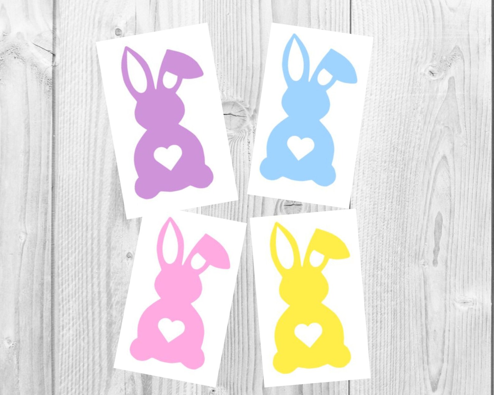 Easter Bunny Decal Rabbit Vinyl Decal Easter Decal Heart Etsy