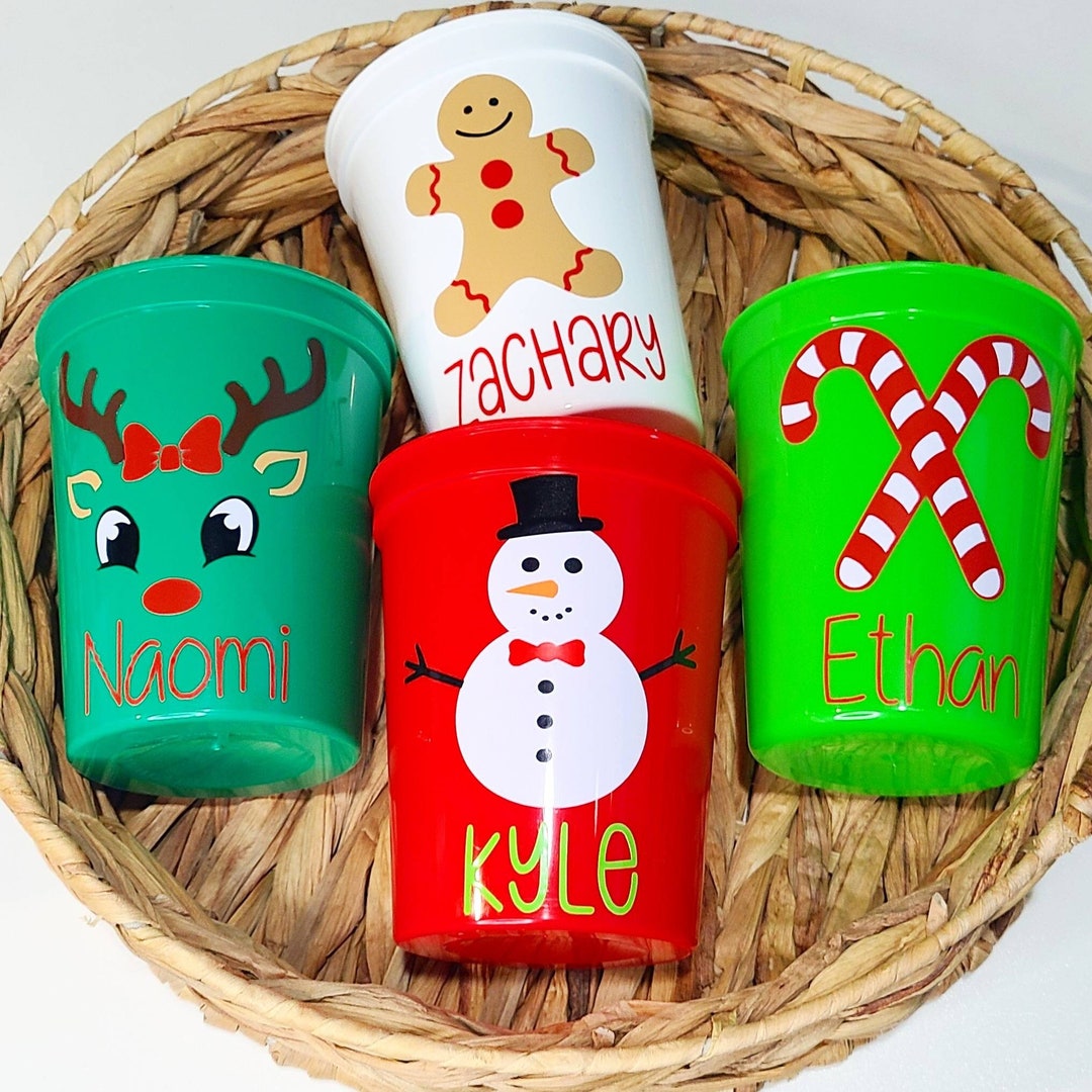 Personalized Christmas Party Cups With Name Kids Party Cups Etsy