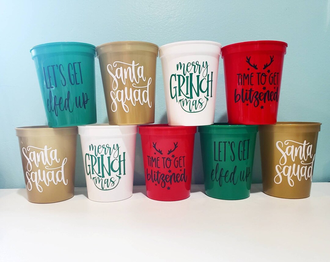 Christmas Party Cups Holiday Party Cups Christmas Party Etsy