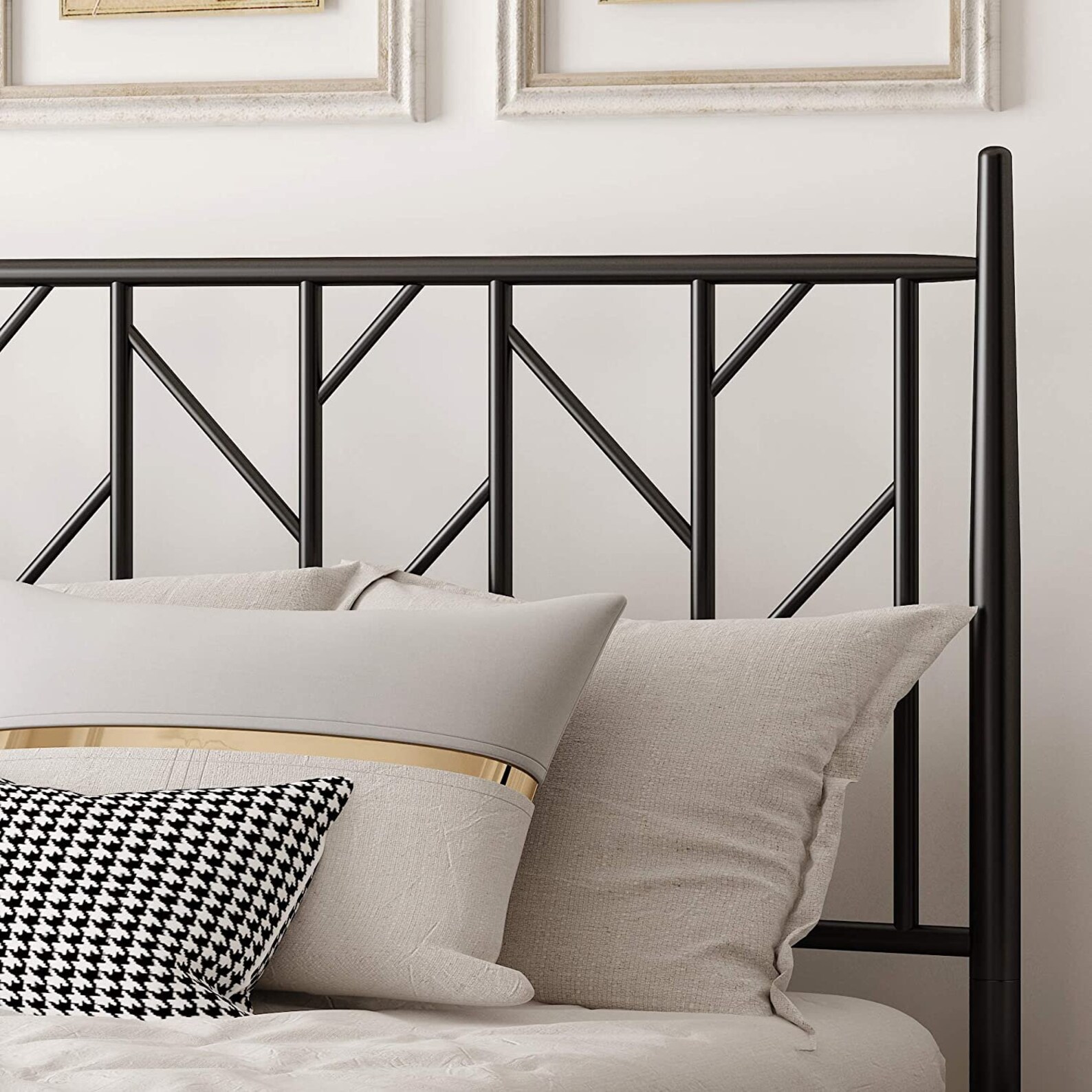 Premier 14 Gold Metal Platform Bed Frame With Headboard Etsy