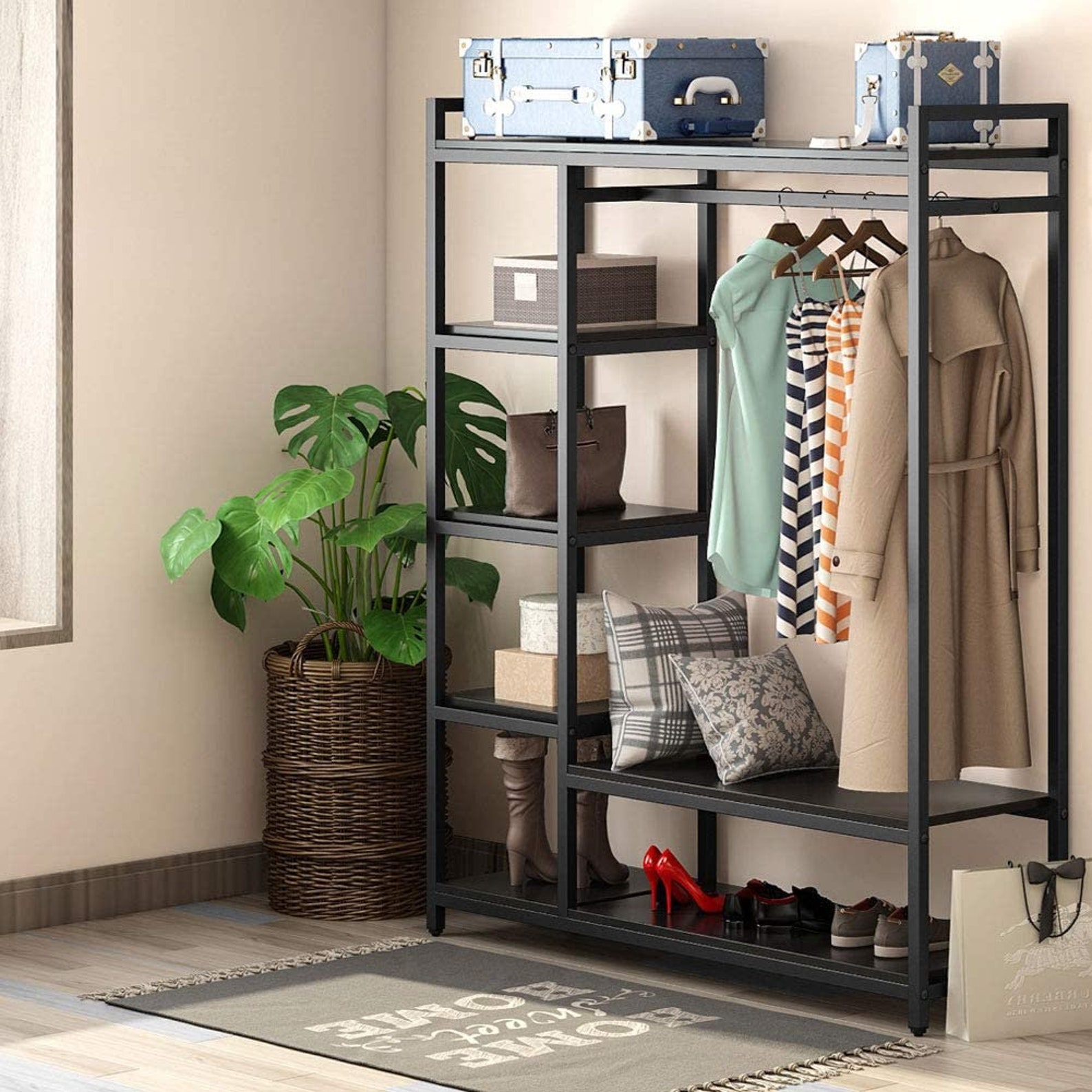 Heavy Duty Metal Standing Closet Organizer 6 Shelves Etsy