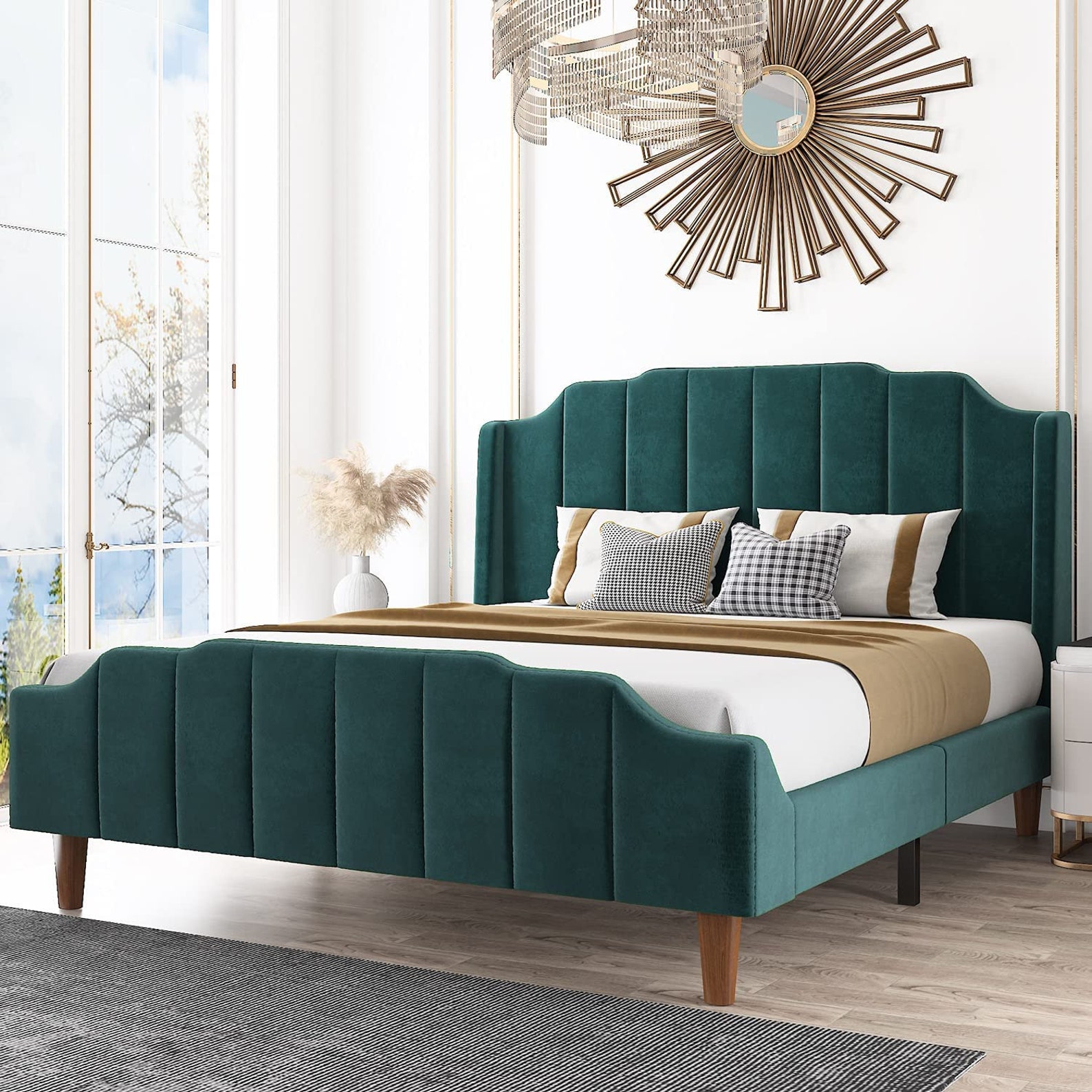 Upholstered And Wood Bed Frame at myrnaegruber blog