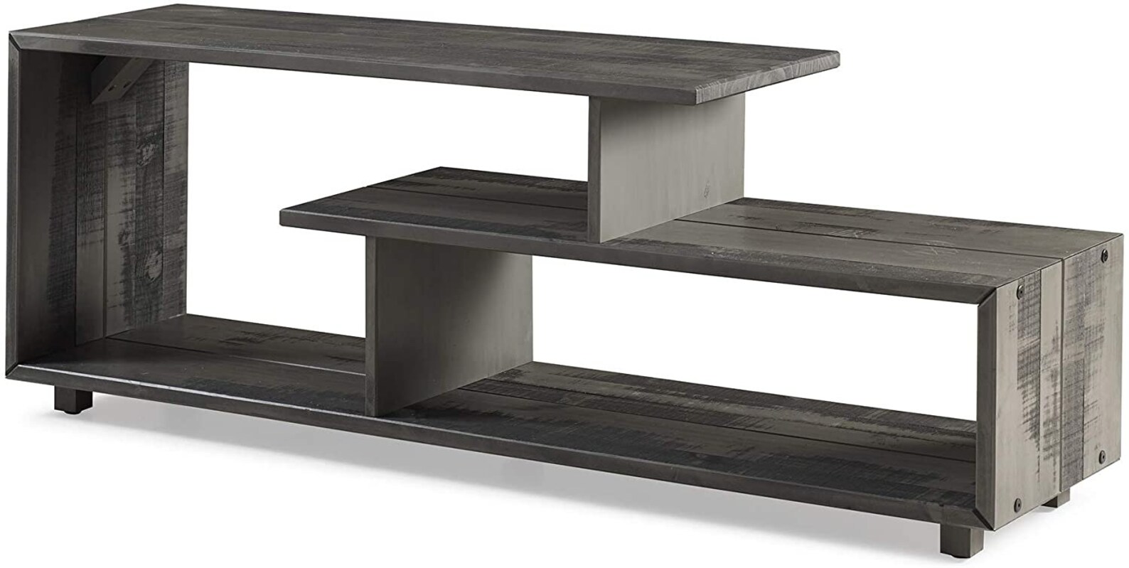 Soporte de TV de madera sólida asimétrica contemporánea de 2 | Etsy