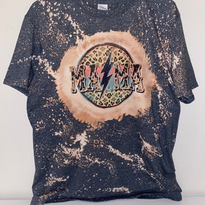 Gebleichte Mama Tees, Leopard Mama Design, gebleichtes Tshirt, gebleichte Mama Tshirts.