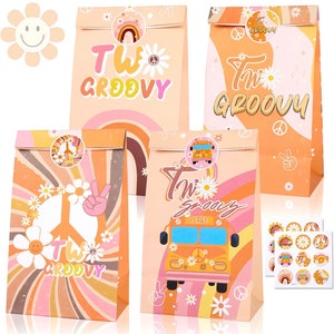 Groovy Treat bags, Groovy Party, Groovy Birthday, Two Groovy treat bags, two groovy favor bags, Groovy, two groovy