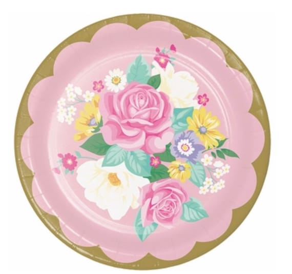 Tea Party Plates, Garden Party, Floral Tea Party, Tea Baby Shower
