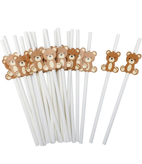 We Can Bearly Wait Baby Shower straws, Bear Birthday, bear straws, bear favors,Teddy Bear Baby Shower Decorations, Decorations Il_570xn